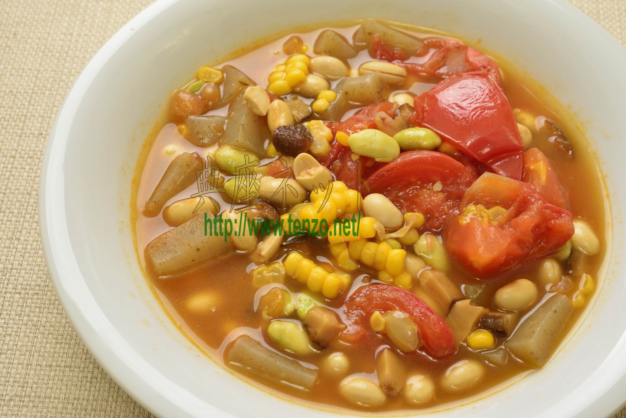 夏野菜と大豆のスープ
